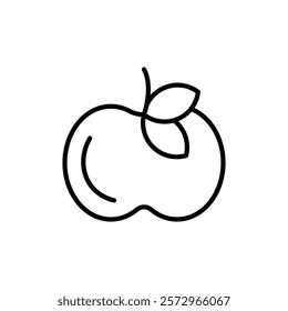 Red apple icon simple vector symbol