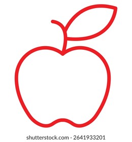 Red apple icon Thin line vector design