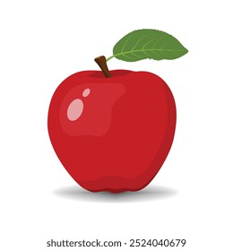 Red apple icon vector, Fresh cartoon apples on white background