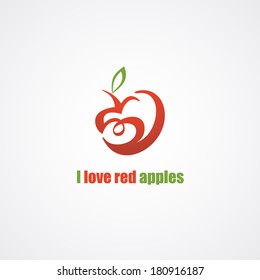 Red apple icon. Vector illustration