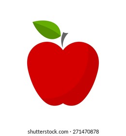 Red apple icon. Vector illustration