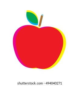 Red apple icon. Vector illustration.