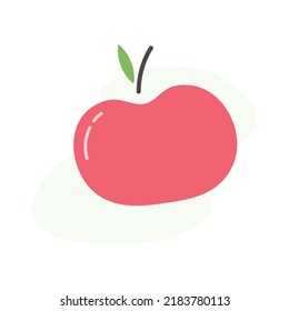 Red apple icon. Vector isolated illustration. minimalistic flat style.