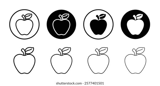 Red apple icon Vector logo set flat