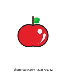 Red apple icon vector on white background.