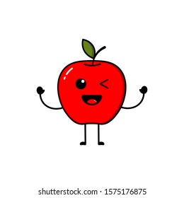 Red apple icons with cute expressions, apples, red, cute, funny, icons, flats, designs, etc.