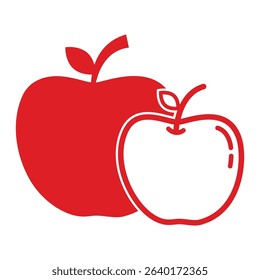 red apple illustration in flat design