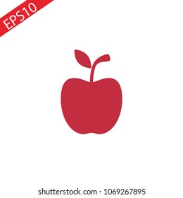 Red apple illustration isolated on white background