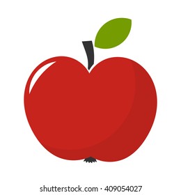 Red apple illustration isolated on white background