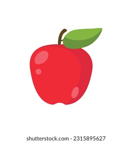 Red Apple Illustration On White Background