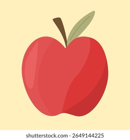Red apple illustration with simple design