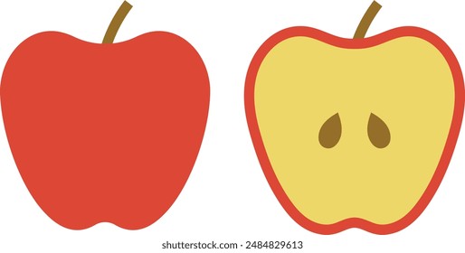 ilustración de manzana roja - Ilustración vectorial 