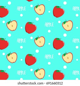 Red apple illustration. Vector. background