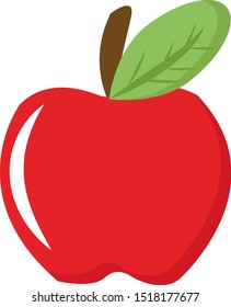 Red apple, illustration, vector on white background.