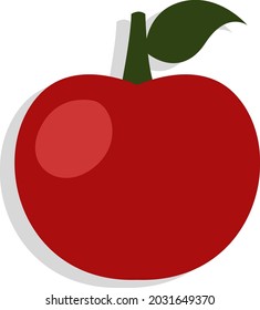 Red apple, illustration vector, on a white background.