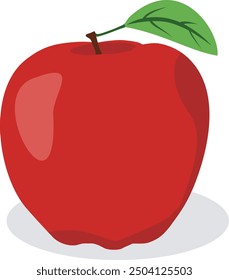red apple illustration, vector, simple and editable