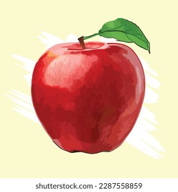 Ruta de recorte de vectores de Ilustraciones de Apple Rojo, profundidad completa del campo