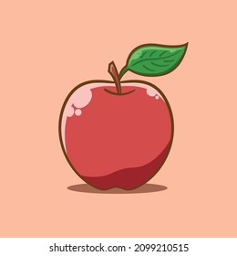 red apple isolated cartoon illustration