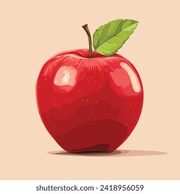 Ilustración de estilo plano de caricatura de la Apple Roja aislada, creativa 