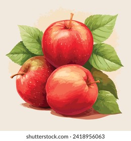 Ilustración de estilo plano de caricatura de la Apple Roja aislada, creativa 
