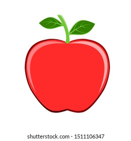 Red apple isolated. Flat design icon vector illustration.
