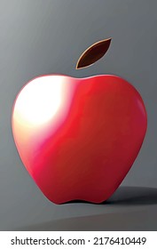 red apple isolated on gray background