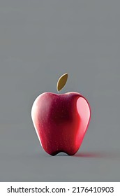 red apple isolated on gray background