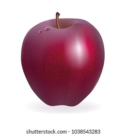 Red apple isolated on white background. Ripe fruit.