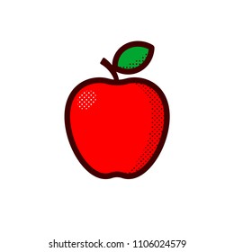 Red apple isolated on white background. Vector illsutration