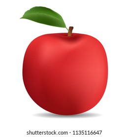 Red apple isolated on white background. Vector illustration