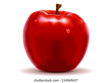 red apple isolated on white