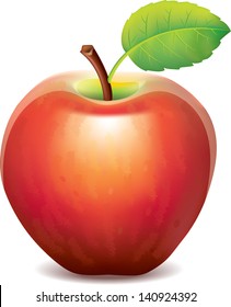 red apple isolated on white 