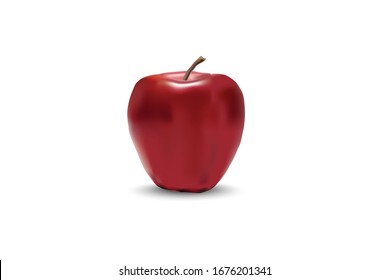 Red apple isolated on white background