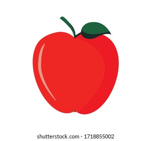 manzana roja aislada en blanco. Ilustración vectorial. icono de manzana aislado en fondo blanco, icono vectorial de frutas de Apple, imagen de icono de Apple