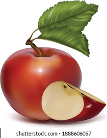 red apple isolated on white background