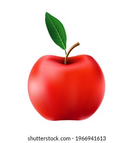 Red Apple Isolated On White Background Stock Vector (Royalty Free ...