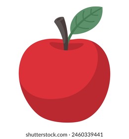 Red apple isolated on white background, vector illustration