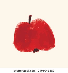 Red apple isolated on white background, vector illustration