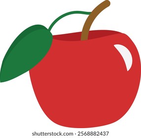 Red apple isolated on white background.