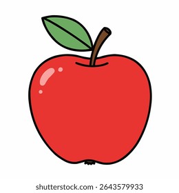 Red apple isolated on white, Red apple vector illustration,

