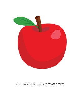 Manzana roja aislada en el fondo blanco, diseño del Vector
