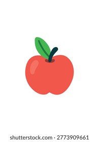 red apple isolated on white background vector illustration
