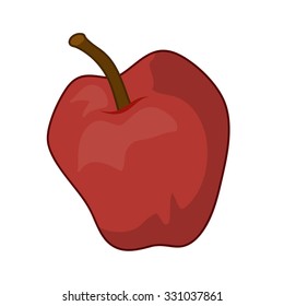 red apple isolated on white background