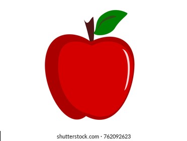 Red apple isolated on white, illustration vector