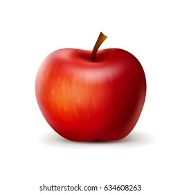 Red apple. Isolated vector illustration.