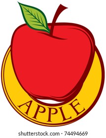 red apple label design
