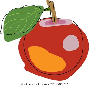 Rotes Apfelblatt, frisch, Illustration, Natur, Zeichnung, Essen