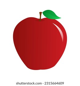 Red apple with leaf icon symbol logo vector illustration on white background