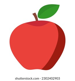 manzana roja con hoja en blanco
