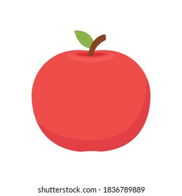 Roter Apfel mit Blatt. Reifender Apfel. Einzelne Vektorgrafik